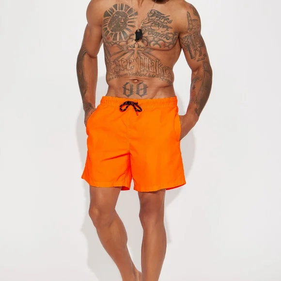 Fashion Nova Men - Montez Volley Swim Trunk - XL - new with tags - orange - Picture 3 of 12